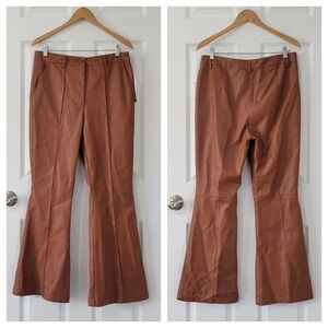 Urban Outfitters Faux Leather Flare brown Pants